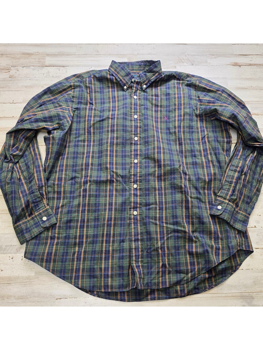 Polo Ralph Lauren Classic Fit Shirt Men's XL Multicolor Plaid Button Down Cotton